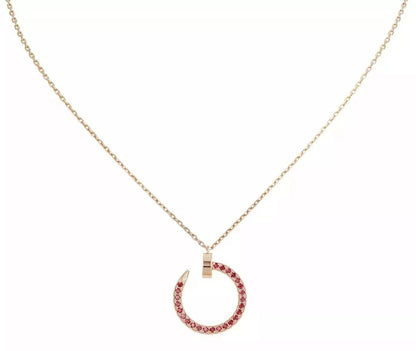 [Lucky Star]JUSTE NECKLACE GOLD RED DIAMONDS