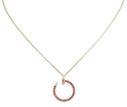 [Lucky Star]JUSTE NECKLACE GOLD RED DIAMONDS