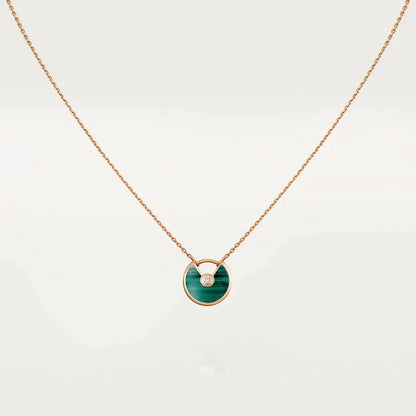 [Lucky Star]AMULETTE ROSE GOLD MALACHITE NECKLACE