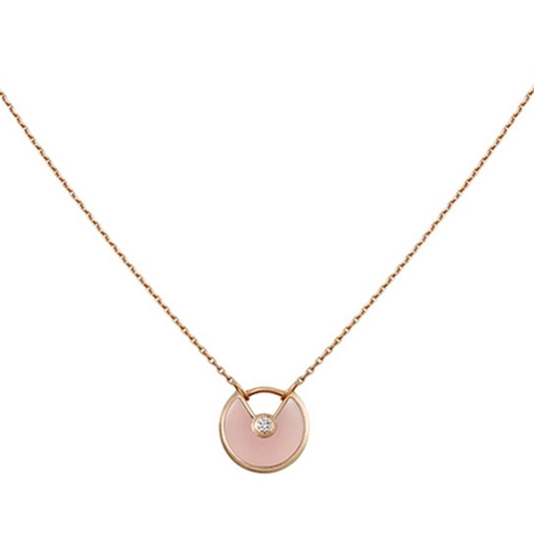 [Lucky Star]AMULETTE ROSE GOLD PINK MOP NECKLACE