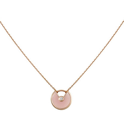 [Lucky Star]AMULETTE ROSE GOLD PINK MOP NECKLACE