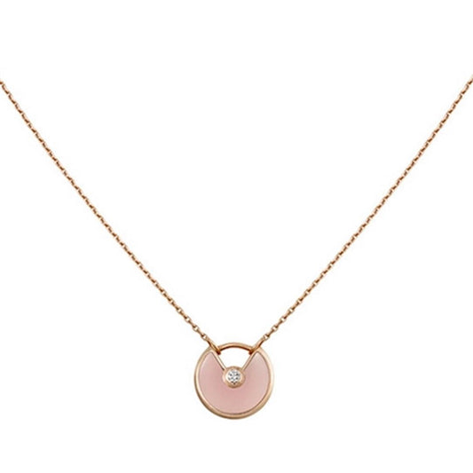 [Lucky Star]AMULETTE ROSE GOLD PINK MOP NECKLACE