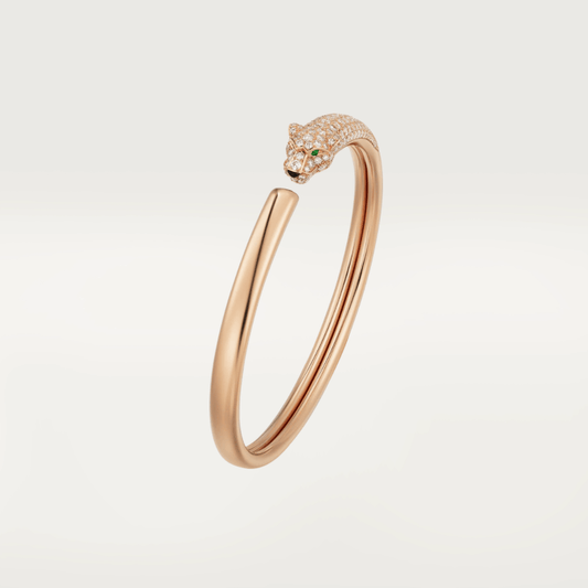 [Lucky Star]PANTHERE ROSE GOLD DIAMOND OPEN BRACELET