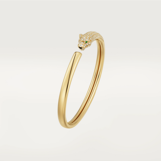 [Lucky Star]PANTHERE GOLD DIAMOND OPEN BRACELET