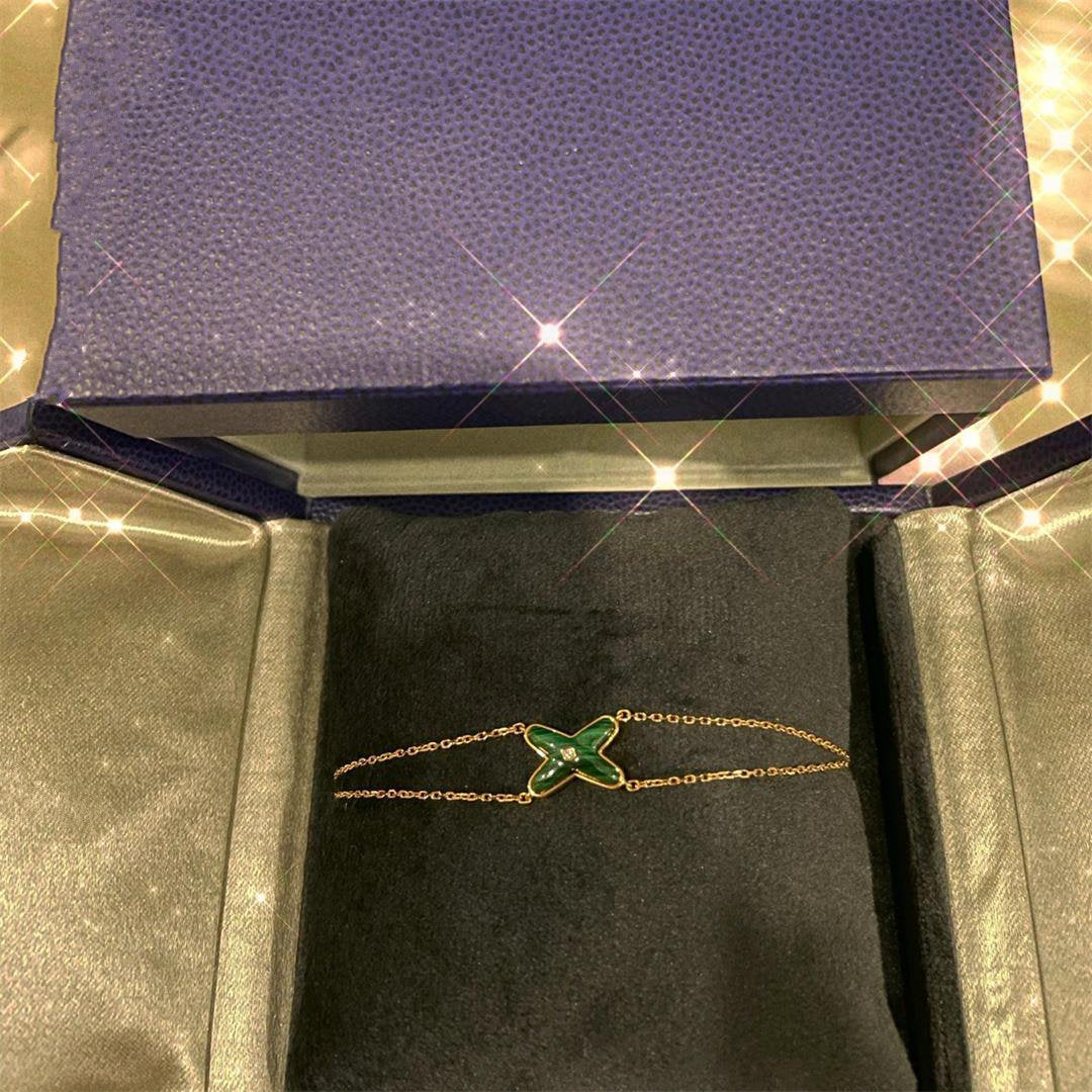 [Lucky Star]JEUX BRACELET MALACHITE PINK GOLD 1 DIAMOND