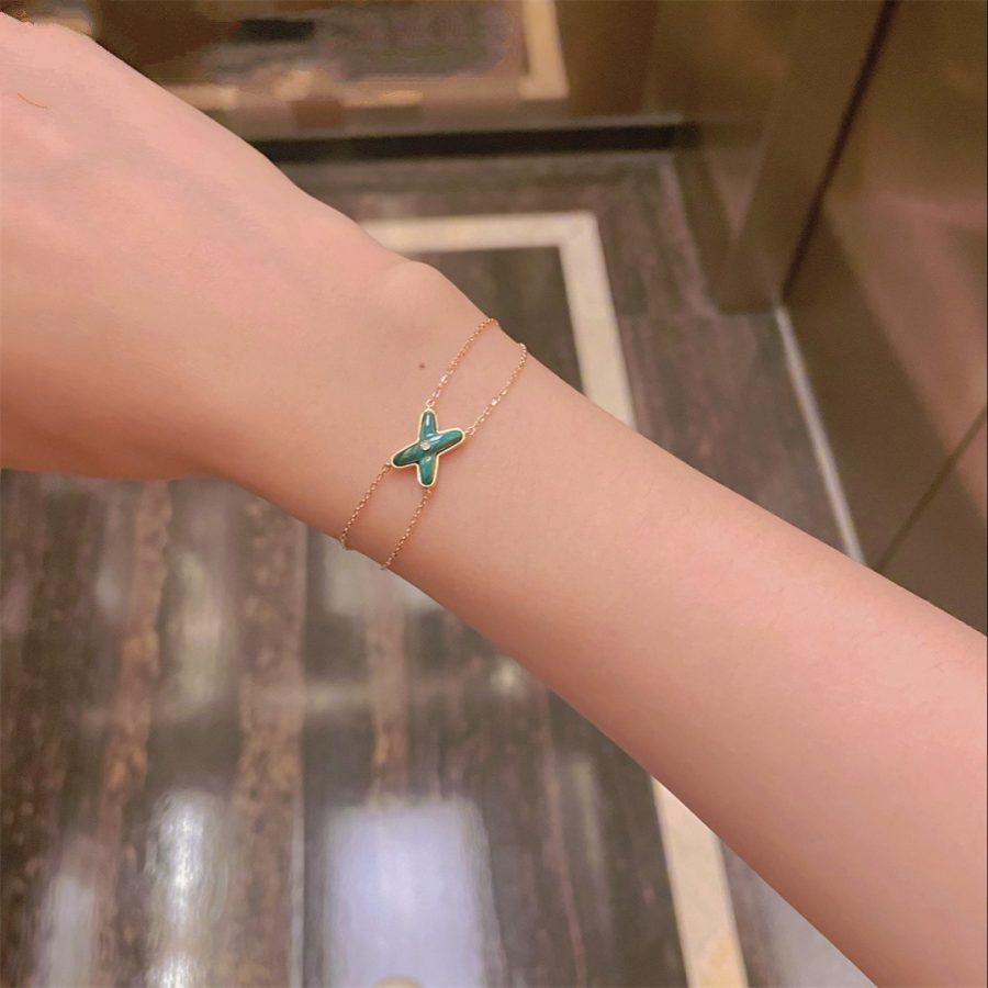 [Lucky Star]JEUX BRACELET MALACHITE PINK GOLD 1 DIAMOND
