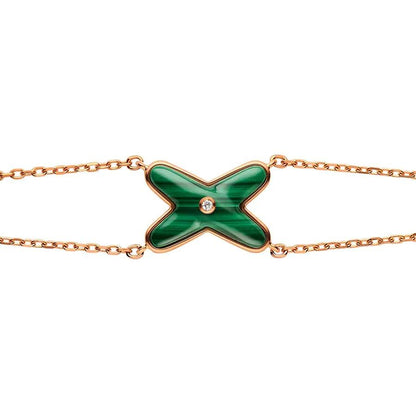 [Lucky Star]JEUX BRACELET MALACHITE PINK GOLD 1 DIAMOND