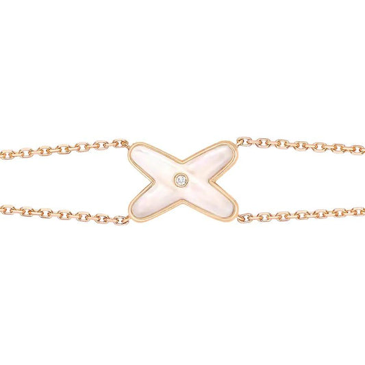 [Lucky Star]JEUX BRACELET WHITE MOP PINK GOLD 1 DIAMOND