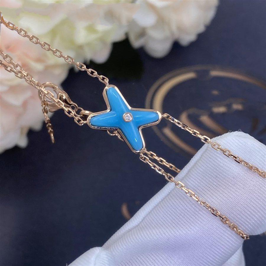 [Lucky Star]JEUX BRACELET TURQUOISE PINK GOLD 1 DIAMOND