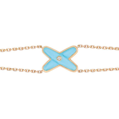 [Lucky Star]JEUX BRACELET TURQUOISE PINK GOLD 1 DIAMOND