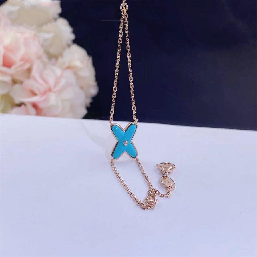 [Lucky Star]JEUX BRACELET TURQUOISE PINK GOLD 1 DIAMOND