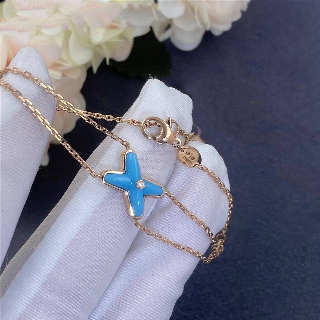 [Lucky Star]JEUX BRACELET TURQUOISE PINK GOLD 1 DIAMOND