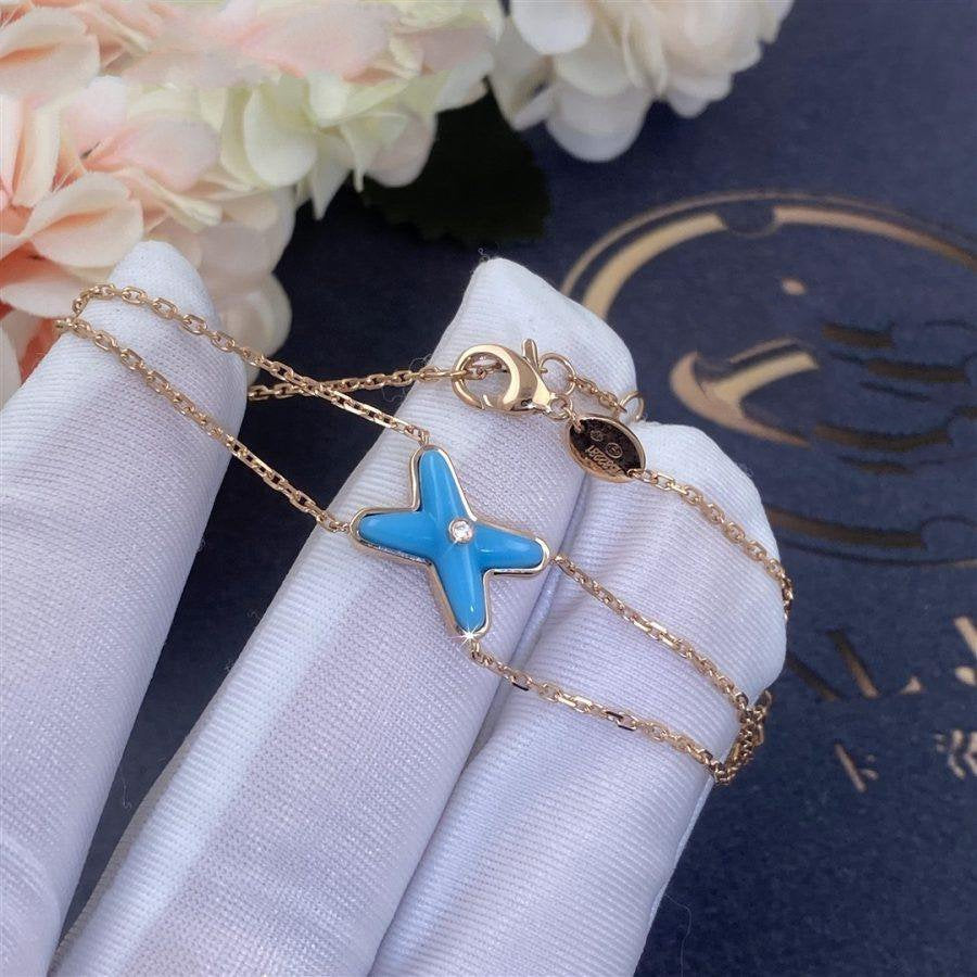 [Lucky Star]JEUX BRACELET TURQUOISE PINK GOLD 1 DIAMOND
