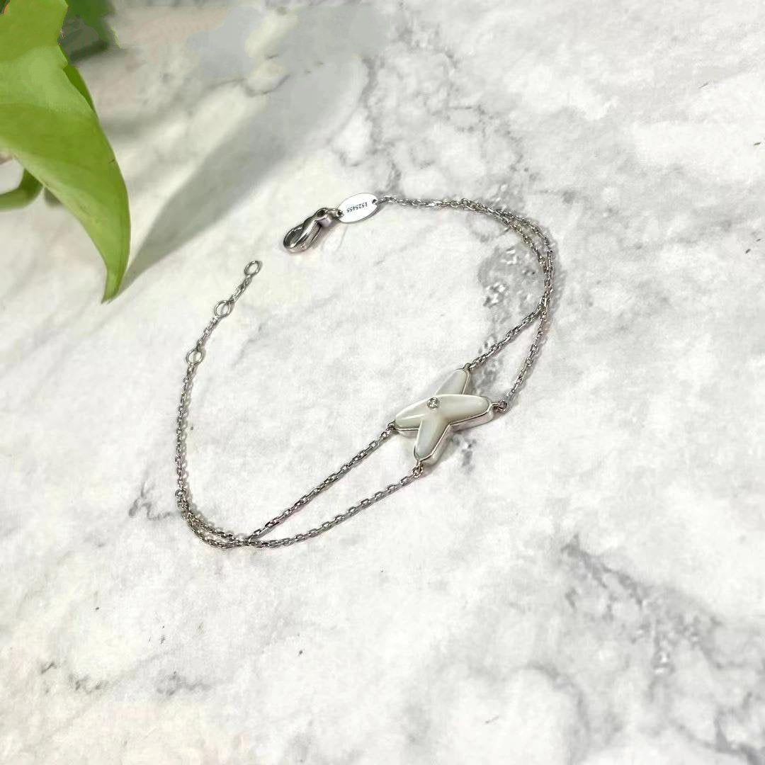 [Lucky Star]JEUX BRACELET WHITE MOP SILVER 1 DIAMOND