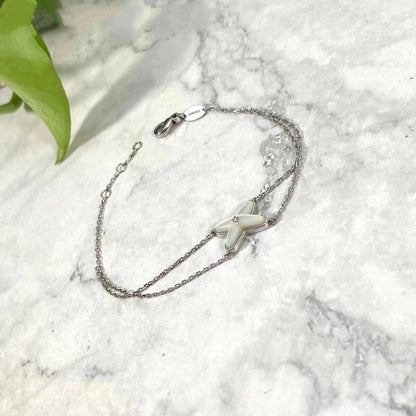 [Lucky Star]JEUX BRACELET WHITE MOP SILVER 1 DIAMOND