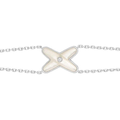 [Lucky Star]JEUX BRACELET WHITE MOP SILVER 1 DIAMOND