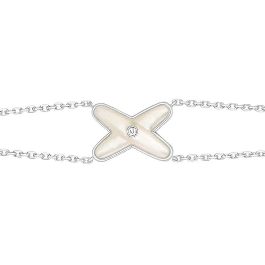 [Lucky Star]JEUX BRACELET WHITE MOP SILVER 1 DIAMOND
