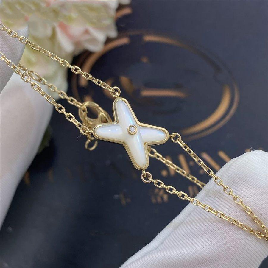 [Lucky Star]JEUX BRACELET WHITE MOP GOLD 1 DIAMOND
