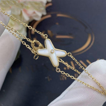 [Lucky Star]JEUX BRACELET WHITE MOP GOLD 1 DIAMOND