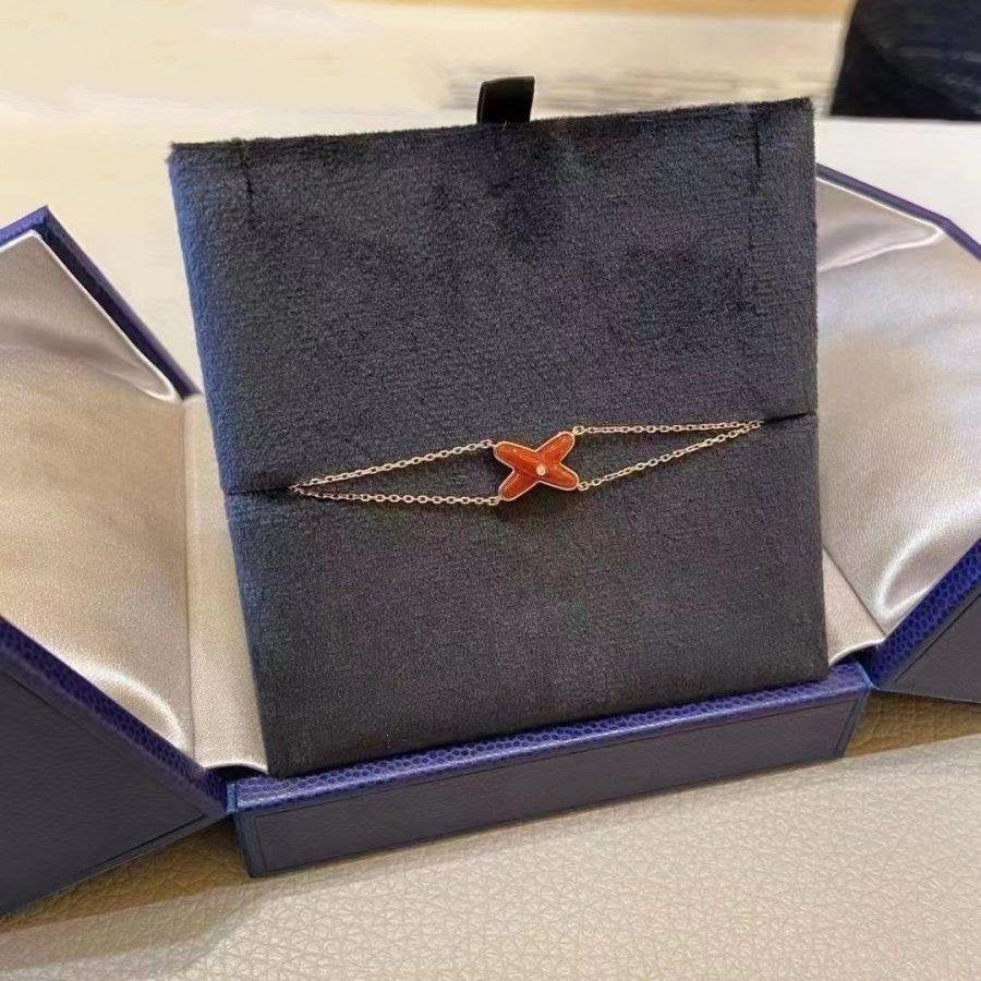 [Lucky Star]JEUX BRACELET CARNELIAN PINK GOLD 1 DIAMOND