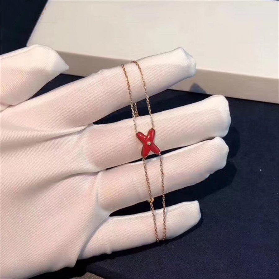 [Lucky Star]JEUX BRACELET CARNELIAN PINK GOLD 1 DIAMOND