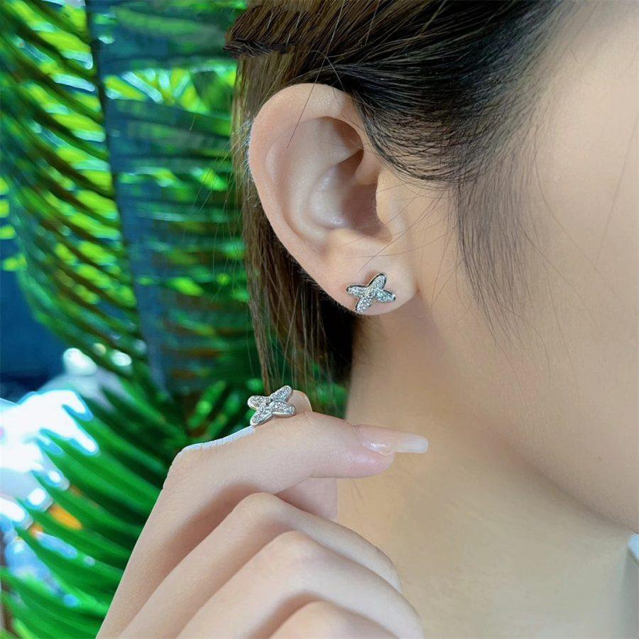 [Lucky Star]JEUX DE SILVER DIAMOND EARRINGS