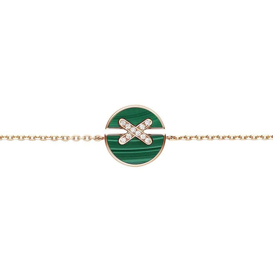 [Lucky Star]JEUX DE BRACELET MALACHITE PINK GOLD DIAMONDS