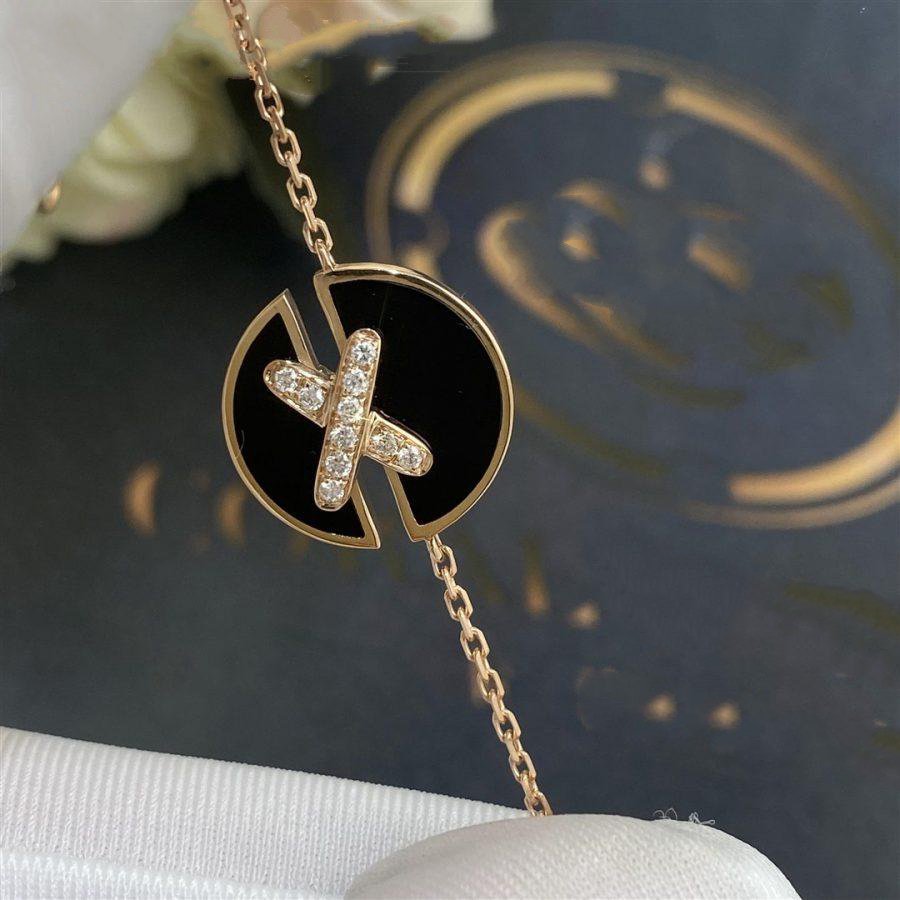 [Lucky Star]JEUX DE BRACELET ONYX PINK GOLD DIAMOND