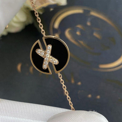 [Lucky Star]JEUX DE BRACELET ONYX PINK GOLD DIAMOND