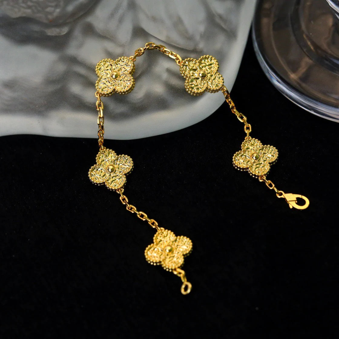 [Lucky Star]CLOVER 5 MOTIFS BRONZING BRACELET