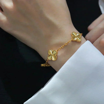 [Lucky Star]CLOVER 5 FLOWERS LASER BRACELET