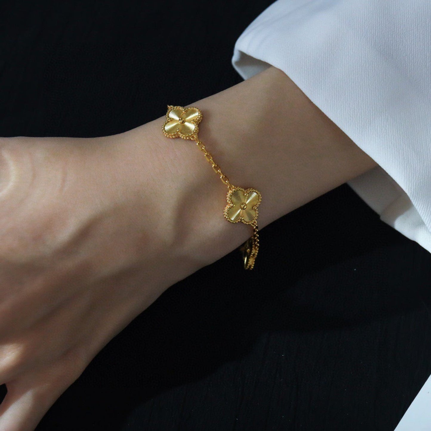 [Lucky Star]CLOVER 5 FLOWERS LASER BRACELET