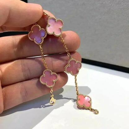 [Lucky Star]CLOVER 5 PINK MOP BRACELET