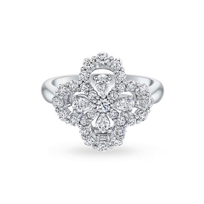 [Lucky Star]LOOP RING FULL MOTIF DIAMOND 16MM SILVE