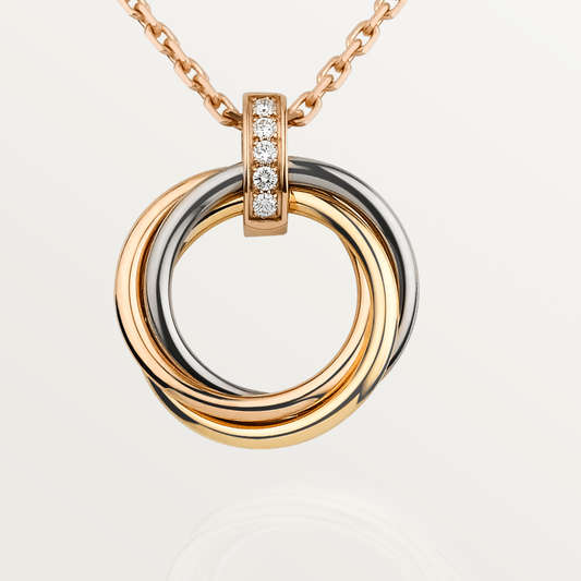[Lucky Star]TRINITY NECKLACE GOLD  DIAMONDS