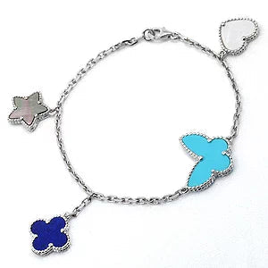 [Lucky Star]LUCKY SPRING SILVER BRACELET 4 MOTIF