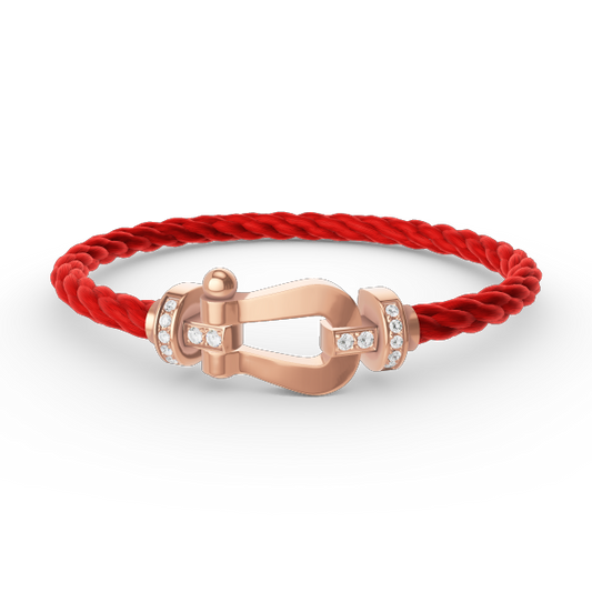 [Lucky Star]FORCE LARGE HORSESHOE HALF DIAMOND BRACELET ROSE GOLD