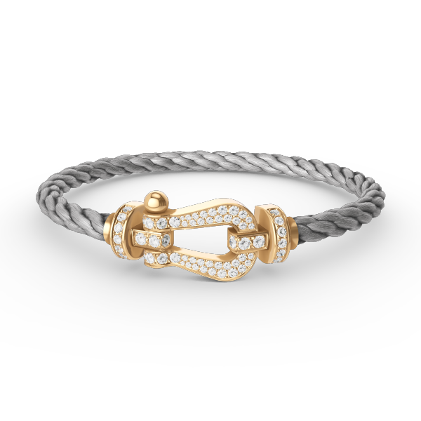 [Lucky Star]FORCE LARGE HORSESHOE FULL DIAMOND BRACELET GOLD