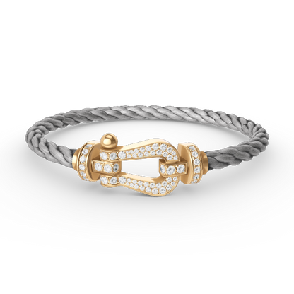 [Lucky Star]FORCE LARGE HORSESHOE FULL DIAMOND BRACELET GOLD