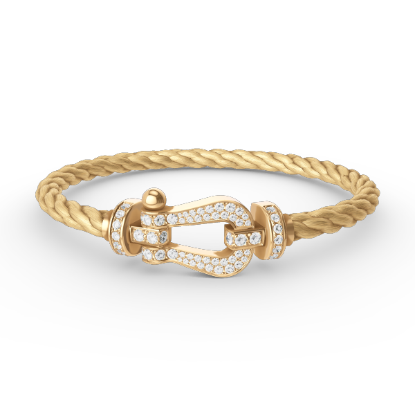 [Lucky Star]FORCE LARGE HORSESHOE FULL DIAMOND BRACELET GOLD