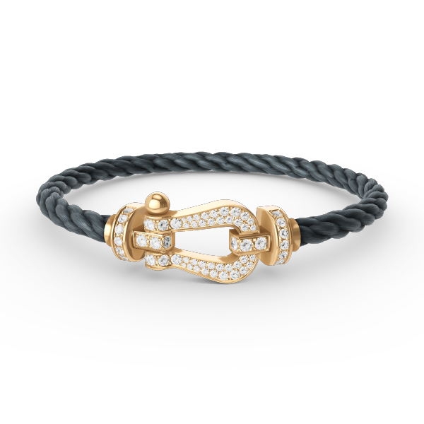 [Lucky Star]FORCE LARGE HORSESHOE FULL DIAMOND BRACELET GOLD