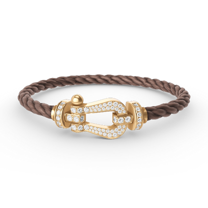 [Lucky Star]FORCE LARGE HORSESHOE FULL DIAMOND BRACELET GOLD
