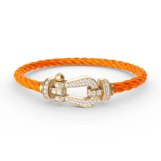 [Lucky Star]FORCE LARGE HORSESHOE FULL DIAMOND BRACELET GOLD