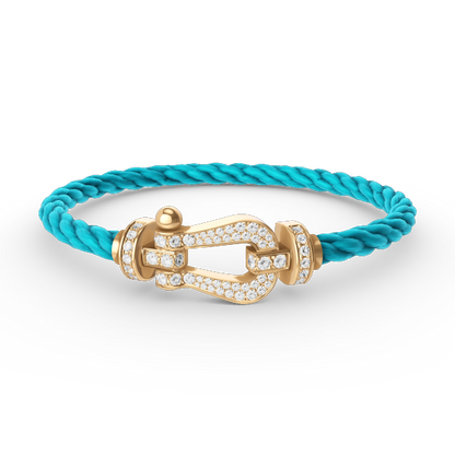 [Lucky Star]FORCE LARGE HORSESHOE FULL DIAMOND BRACELET GOLD