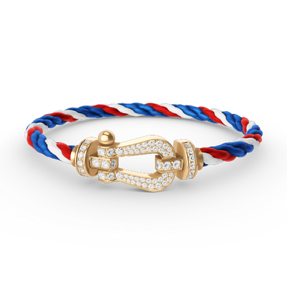[Lucky Star]FORCE LARGE HORSESHOE FULL DIAMOND BRACELET GOLD