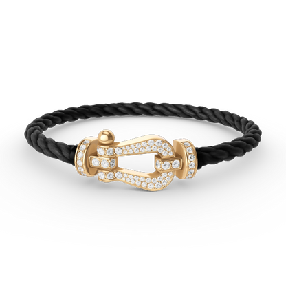 [Lucky Star]FORCE LARGE HORSESHOE FULL DIAMOND BRACELET GOLD