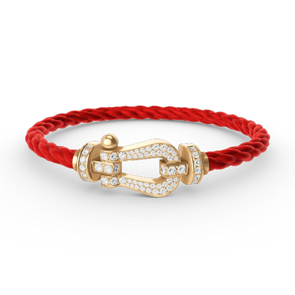 [Lucky Star]FORCE LARGE HORSESHOE FULL DIAMOND BRACELET GOLD