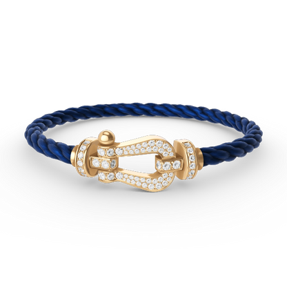 [Lucky Star]FORCE LARGE HORSESHOE FULL DIAMOND BRACELET GOLD