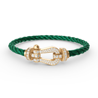 [Lucky Star]FORCE LARGE HORSESHOE FULL DIAMOND BRACELET GOLD