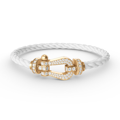 [Lucky Star]FORCE LARGE HORSESHOE FULL DIAMOND BRACELET GOLD